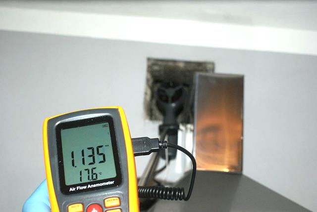 Pomiary  wydajności wentylacji- usuwanie pleśni